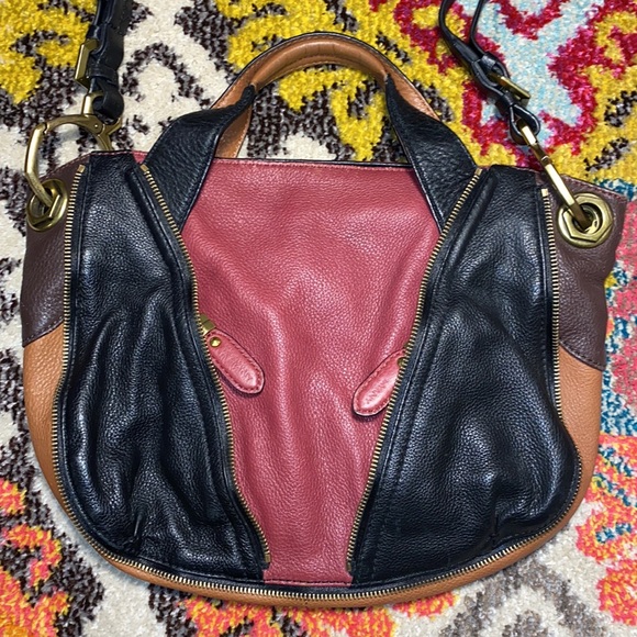 Oryany Lian Color Block Zip Satchel Bag - Picture 2 of 10